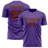 Custom Light Purple Coral Red Soccer Jersey