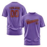 Custom Light Purple Coral Red T-Shirt