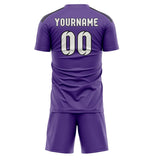 Custom Light Purple White Soccer Set