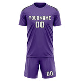 Custom Light Purple White Soccer Set