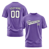 Custom Light Purple White T-Shirt