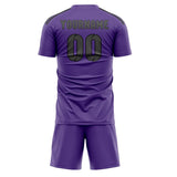 Custom Light Purple Dark Grey Soccer Set