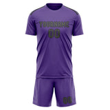 Custom Light Purple Dark Grey Soccer Set