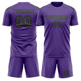 Custom Light Purple Dark Grey Soccer Set