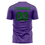 Custom Light Purple Emerald Green Soccer Jersey