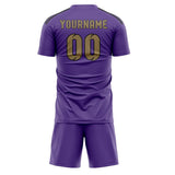 Custom Light Purple Light Khaki Soccer Set
