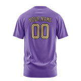 Custom Light Purple Light Khaki T-Shirt