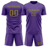 Custom Light Purple Light Khaki Soccer Set