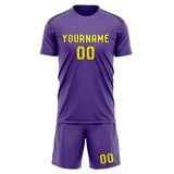 Custom Light Purple Light Yellow Soccer Set