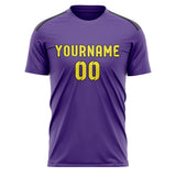 Custom Light Purple Light Yellow Soccer Jersey