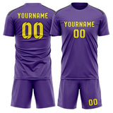 Custom Light Purple Light Yellow Soccer Set