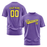 Custom Light Purple Light Yellow T-Shirt