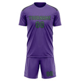 Custom Light Purple Blue Green Soccer Set