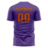 Custom Light Purple Orange Soccer Jersey