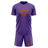Custom Light Purple Orange Soccer Set