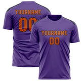 Custom Light Purple Orange Soccer Jersey