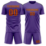 Custom Light Purple Orange Soccer Set