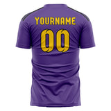 Custom Light Purple Gold Soccer Jersey