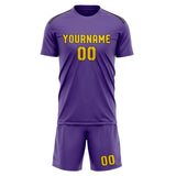 Custom Light Purple Gold Soccer Set