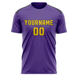 Custom Light Purple Gold Soccer Jersey