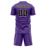 Custom Light Purple Brown Soccer Set