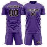 Custom Light Purple Brown Soccer Set