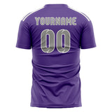 Custom Light Purple Gray Soccer Jersey