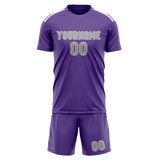 Custom Light Purple Gray Soccer Set