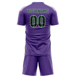 Custom Light Purple Green Soccer Set