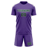 Custom Light Purple Green Soccer Set