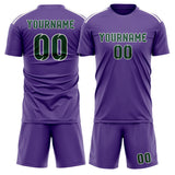 Custom Light Purple Green Soccer Set