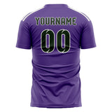 Custom Light Purple Dark Green Soccer Jersey