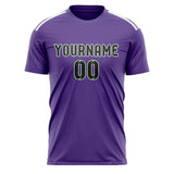 Custom Light Purple Dark Green Soccer Jersey