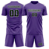 Custom Light Purple Dark Green Soccer Set