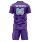 Custom Light Purple Light Blue Soccer Set