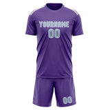 Custom Light Purple Light Blue Soccer Set