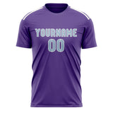 Custom Light Purple Light Blue Soccer Jersey
