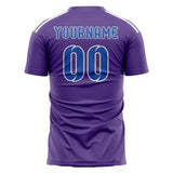 Custom Light Purple Sky Blue Soccer Jersey
