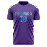 Custom Light Purple Sky Blue Soccer Jersey
