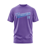 Custom Light Purple Sky Blue T-Shirt