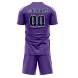 Custom Light Purple Blue Soccer Set