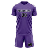 Custom Light Purple Navy Soccer Set