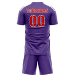 Custom Light Purple Orange Red Soccer Set