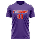 Custom Light Purple Orange Red Soccer Jersey