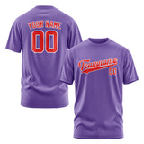 Custom Light Purple Orange Red T-Shirt