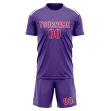 Custom Light Purple Pink Soccer Set