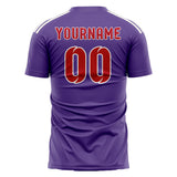 Custom Light Purple Red Soccer Jersey