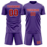 Custom Light Purple Red Soccer Set
