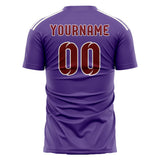 Custom Light Purple Crimson Red Soccer Jersey