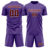 Custom Light Purple Crimson Red Soccer Set